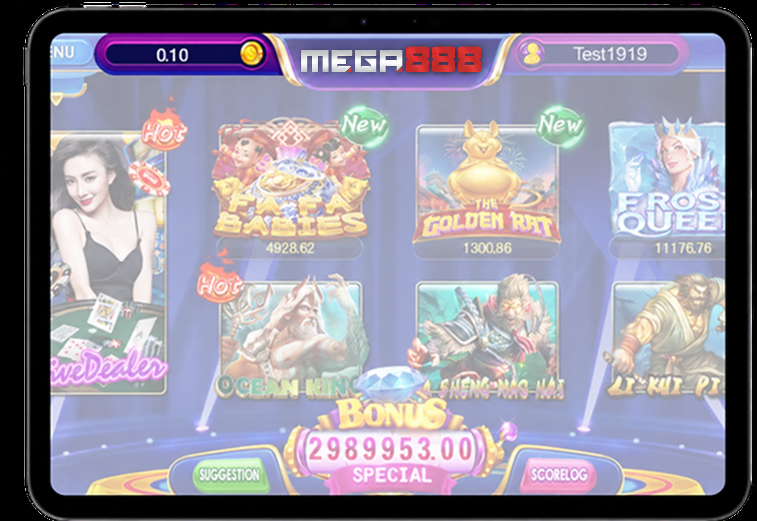 MEGA888 Demo Account with Empty Wallet