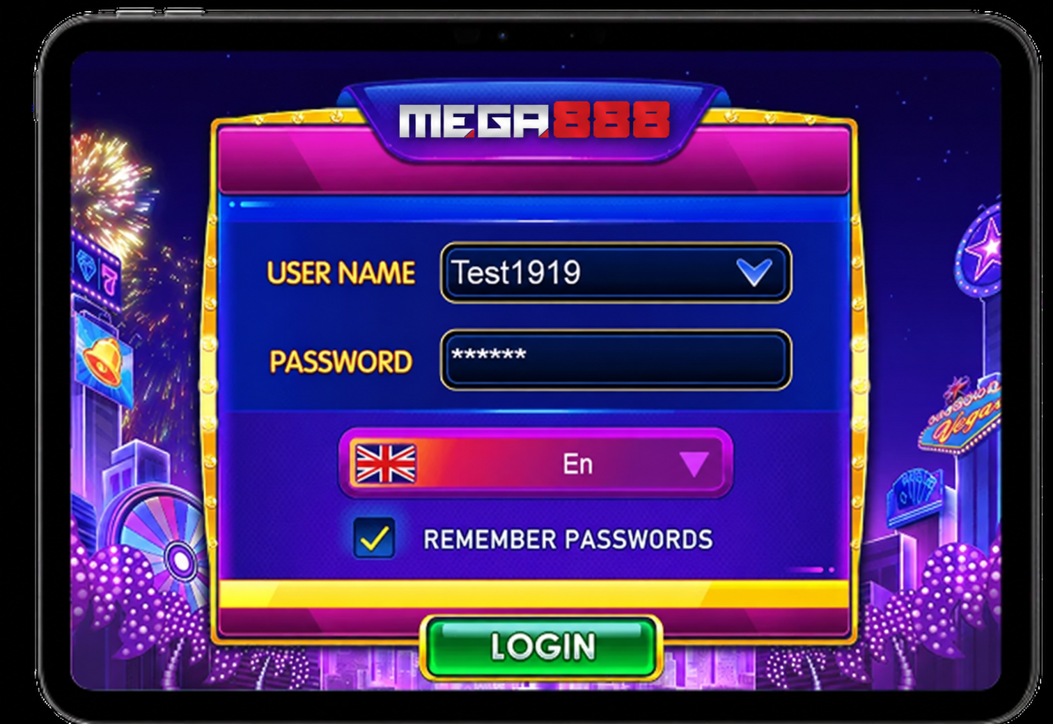 How to use MEGA888 TEST ID Step 2